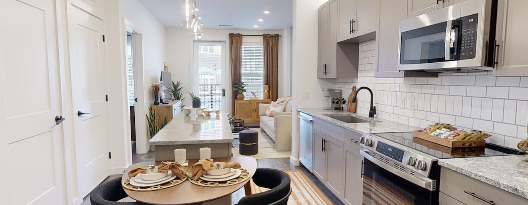 kitchen with wooden floors